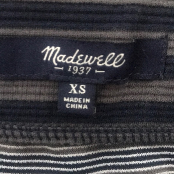 Madewell Navy/Grey striped mini skirt - Picture 3 of 4
